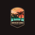 Emblem patch logo illustration of American Samoa National Park Royalty Free Stock Photo