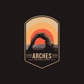 Emblem patch logo illustration of Arches National Park Royalty Free Stock Photo