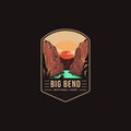 Emblem patch logo illustration of Big Bend National Park Royalty Free Stock Photo