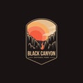 Emblem patch logo illustration of Black Canyon National Park