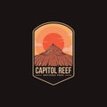 Emblem patch logo illustration of Capitol Reef National Park Royalty Free Stock Photo