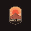 Emblem patch logo illustration of Capitol Reef National Park