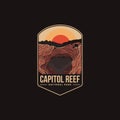 Emblem patch logo illustration of Capitol Reef National Park Royalty Free Stock Photo