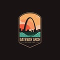 Emblem patch logo illustration of Gateway Arch National Park Royalty Free Stock Photo