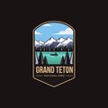 Emblem patch logo illustration of Grand Teton National Park Royalty Free Stock Photo