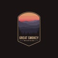 Emblem patch logo illustration of Great Smokey Mountains National Park Royalty Free Stock Photo