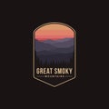 Emblem patch logo illustration of Great Smoky Mountains National Park design