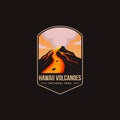 Emblem patch logo illustration of Hawaii Volcanoes National park Royalty Free Stock Photo