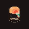 Emblem patch logo illustration of Indiana Dunes National park Royalty Free Stock Photo