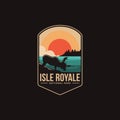 Emblem patch logo illustration of Isle Royale National park