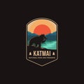 Emblem patch logo illustration of Katmai National Park and Preserve