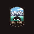 Emblem patch logo illustration of Kenai Fjords National Park Emblem patch logo illustration Royalty Free Stock Photo