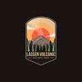 Emblem patch logo illustration of Lassen Volcanic National park Royalty Free Stock Photo