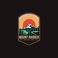 Emblem patch logo illustration of Mount Rainier National park