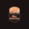 Emblem patch logo illustration of New River Gorge National Park and Preserve