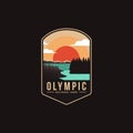 Emblem patch logo illustration of Olympic National Park