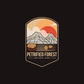 Emblem patch logo illustration of Petrified Forest National Park