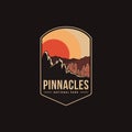 Emblem patch logo illustration of Pinnacles National Park Royalty Free Stock Photo