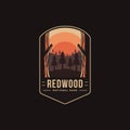 Emblem patch logo illustration of Redwood National Park Royalty Free Stock Photo