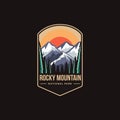 Emblem patch logo illustration of Rocky Mountain National park Royalty Free Stock Photo