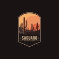 Emblem patch logo illustration of Saguaro National Park Royalty Free Stock Photo
