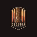 Emblem patch logo illustration of Sequoia National Park Royalty Free Stock Photo