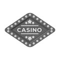 The emblem of the playing club with the inscription of the casino.Kasino single icon in monochrome style vector symbol Royalty Free Stock Photo