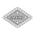 The emblem of the playing club with the inscription of the casino. single icon in outline style vector symbol Royalty Free Stock Photo