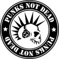 Emblem punk not dead vector illustration.