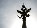 Silhouette of the Russian double headed eagle against the sky Royalty Free Stock Photo