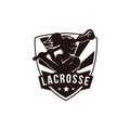Emblem Seal badge Lacrosse Girl Team logo illustration vector template