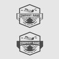 Emblem set logo with trowel. concept of implement, workshop