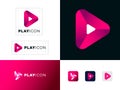 Player, audio player icon. Audio and Video emblem.