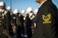 Emblem of a staff sergeant on the shoulder on the uniform on the republic day of Turkey