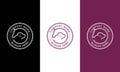 Emblem, stamp animal care horse and dog logo, dog and horse line vector symbol Royalty Free Stock Photo