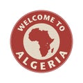 Emblem or stamp with text Welcome to Algeria Royalty Free Stock Photo