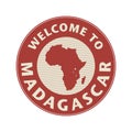 Emblem or stamp with text Welcome to Madagascar