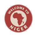 Emblem or stamp with text Welcome to Niger