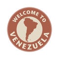 Emblem or stamp with text Welcome to venezuela