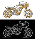 Moto bike icon. Cafe racer. Royalty Free Stock Photo