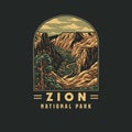 Emblem sticker patch logo illustration of Zion National Park Royalty Free Stock Photo