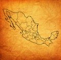 Tlaxcala on administration map of Mexico Royalty Free Stock Photo