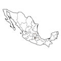 Tlaxcala on administration map of Mexico Royalty Free Stock Photo