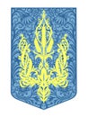 Emblem of Ukraine in the colors of the national flag.