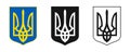 Emblem of Ukraine. Trident. Kit. National symbol of Ukraine. Vector illustration