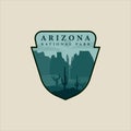 emblem vector of arizona at night national park logo illustration template graphic design. sign or symbol united states tourism Royalty Free Stock Photo