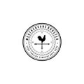 Emblem Weather Vane Rooster Logo Vector Illustration Design Linear