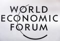 Emblem of the World Economic Forum in Davos Royalty Free Stock Photo