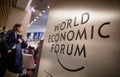 Emblem of the World Economic Forum in Davos Royalty Free Stock Photo