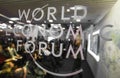 Emblem of the World Economic Forum in Davos Royalty Free Stock Photo